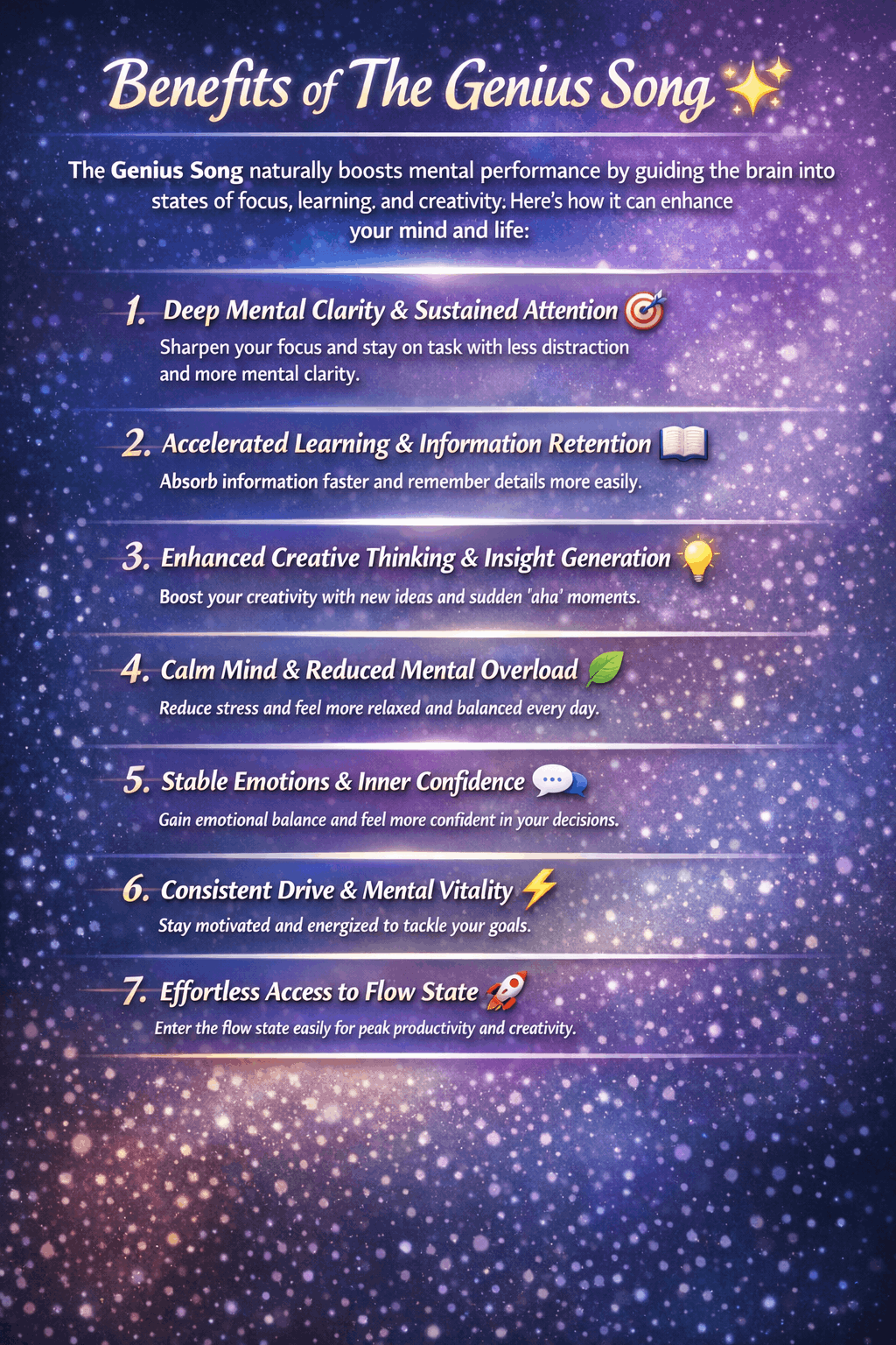 The Genius Song- Benefits